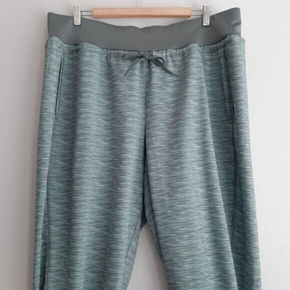 JOE FRESH Athletic Jogger Pants Stretch Pull-On Heathered Marled Green Sz 1X - Picture 2 of 11
